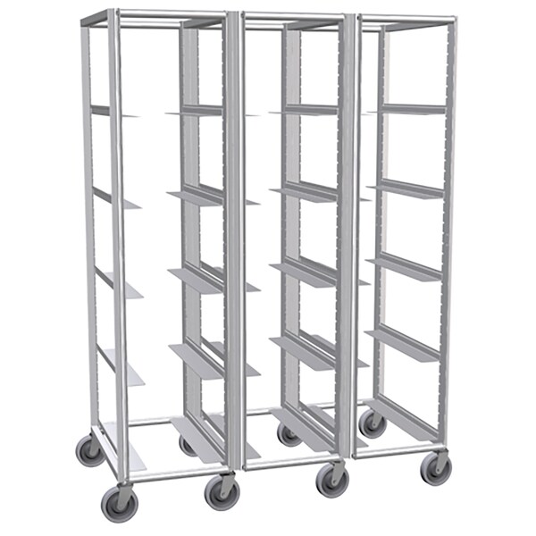 Lockwood Manufacturing 3-Column Mail Tub Caddie, Holds 15 Totes, Adjustable 3.5" Wide Supports RR69-5-3-13-3W - main
